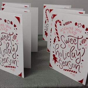 Dulces deseos navideños: juego de 6 tarjetas de felicitación festivas
