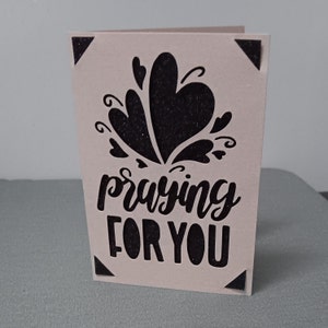 Taupe Heartfelt Prayers: Glitter Insert Sympathy Card