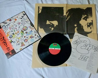 Led Zeppelin III Japanese Pressing Album With OBI Strip, Poster,Insert,UNTESTED As Is Real Good Condition