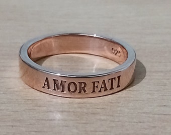 Amor Fati Ring 925 Sterling Silver Ring Love Of Fate Jewelry Womens Rings Mens Rings Amor Jewelry Engagement Ring Personalized Ring For Her