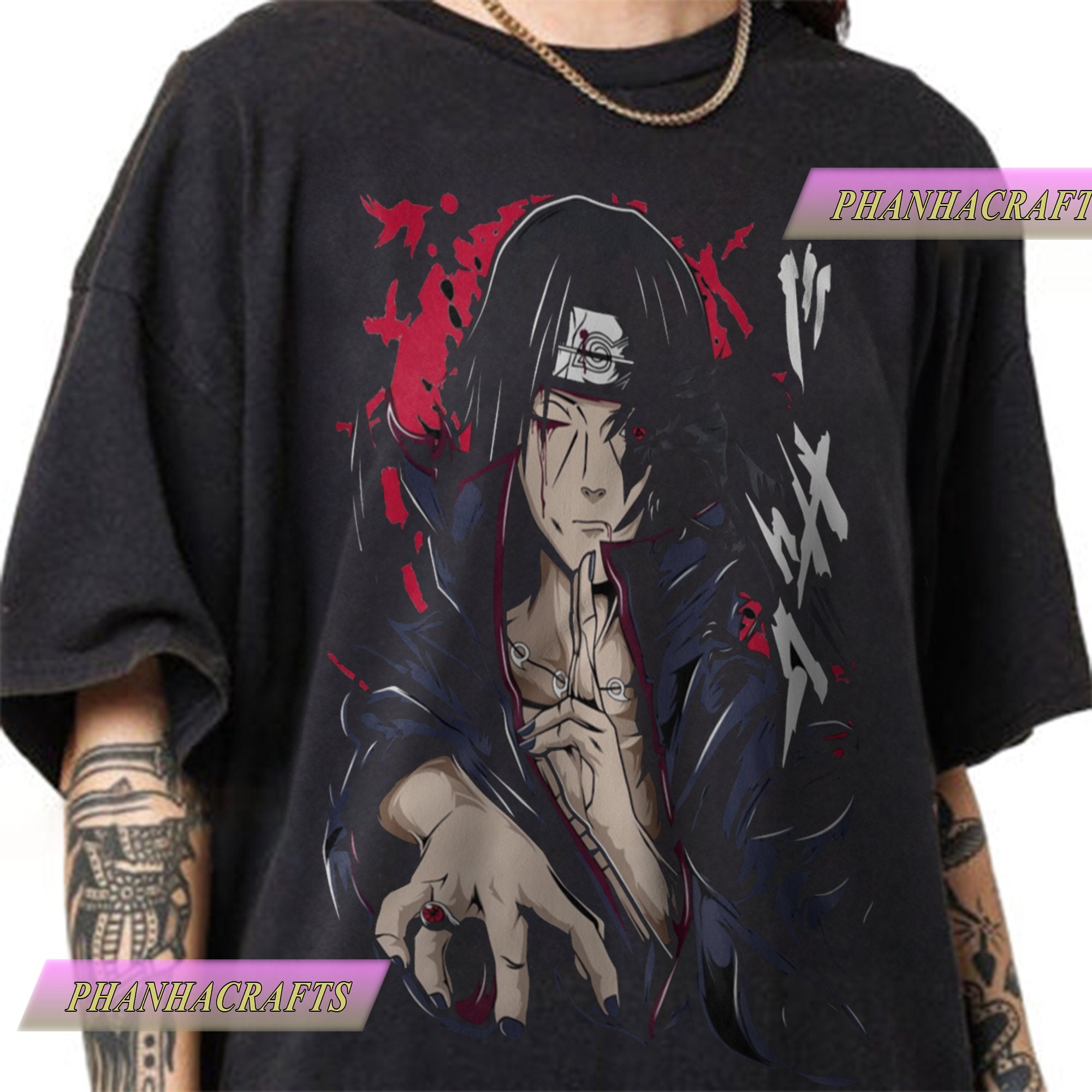 LIQUID x NARUTO AKATSUKI MINERAL RINNEGAN PAIN TEE