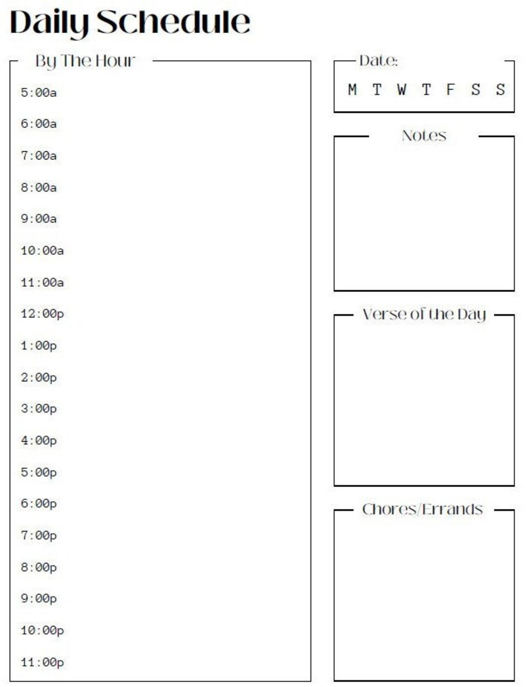 My Daily Schedule Computer Daily Schedule - Etsy
