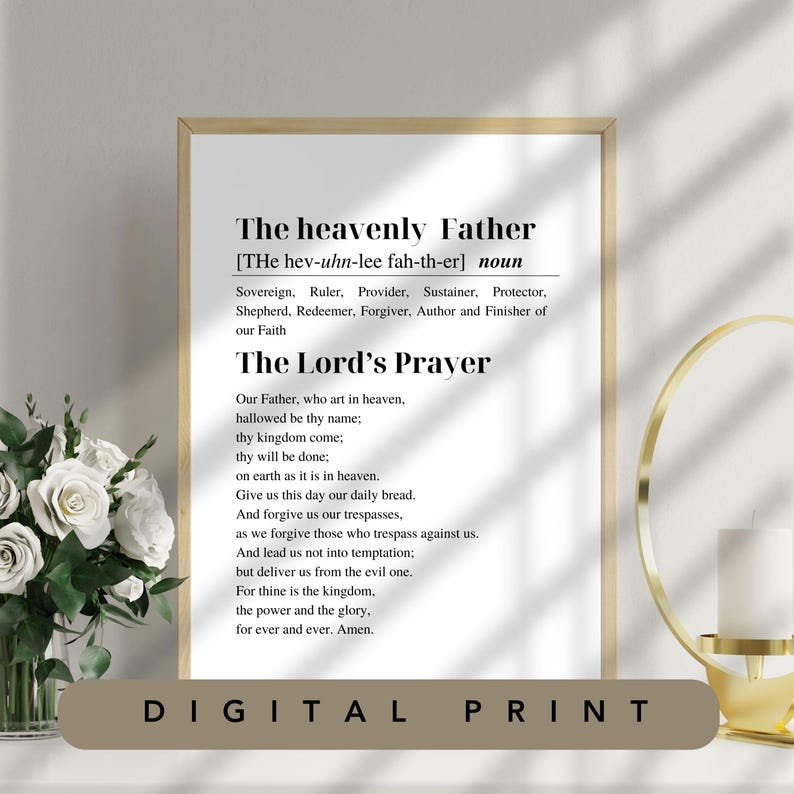 The Lord's Prayer - Simple Elegant Digital Print | Modern Christian ...