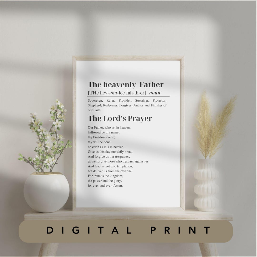 The Lord's Prayer - Simple Elegant Digital Print | Modern Christian ...