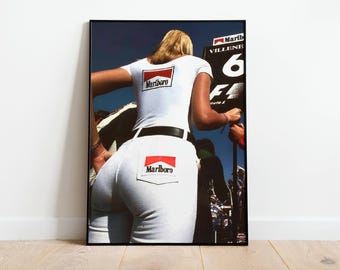 Vintage F1 Marlboro Woman Print | Digital F1 Print | Vintage F1 Print | Aesthetic F1 Print | Formula 1 Fan Gift