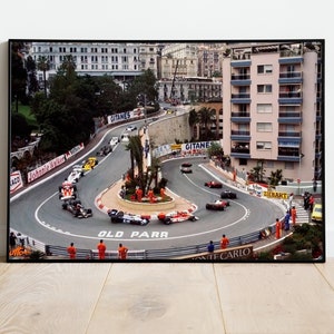 Formel 1 Monaco Hairpin Vintage Digitaldruck, F1 Fan Geschenk, Formel 1 Vintage Print