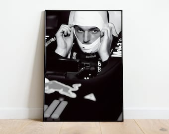 Max Verstappen Black and White Red Bull Wall art Print, Formula One Print, Digital Wall Print