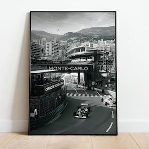 F1 レーシング グランプリ デジタル アート プリント、モナコ フォーミュラ 1 壁装飾、スポーツ愛好家に最適、モンテカルロ グランプリ