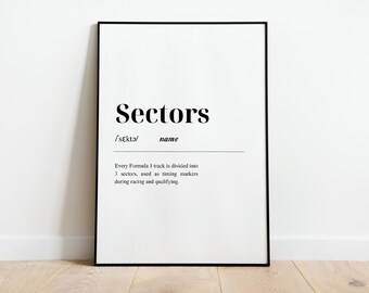 Sectors Print | Formula 1 Poster | F1 Gift | F1 Wall Decor | Motorsport Gift | Grand Prix Poster | F1 Track Print | F1 Definition Print