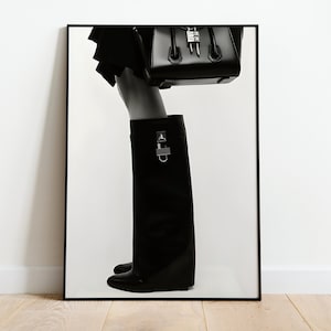 Impressions d&#39;art mural mode, photographies de mode en noir et blanc, impression de talons hauts, décoration murale de chambre à coucher, impression murale