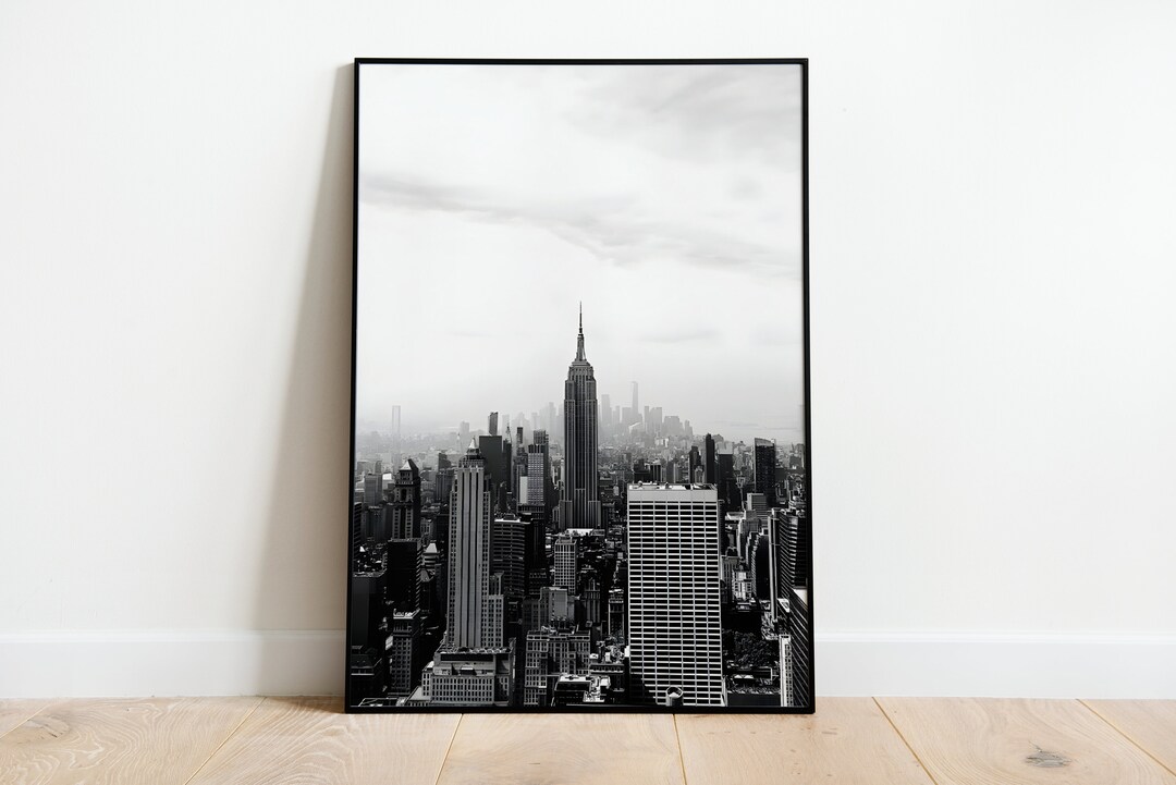 New York City Skyline Black and White High Quality Digital Print | USA ...