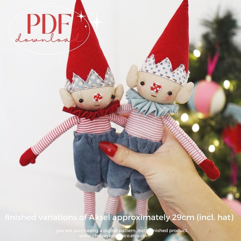 Magnetic Elf Doll Sewing Pattern – Aksel & Ada, Nordic Christmas (PDF ...