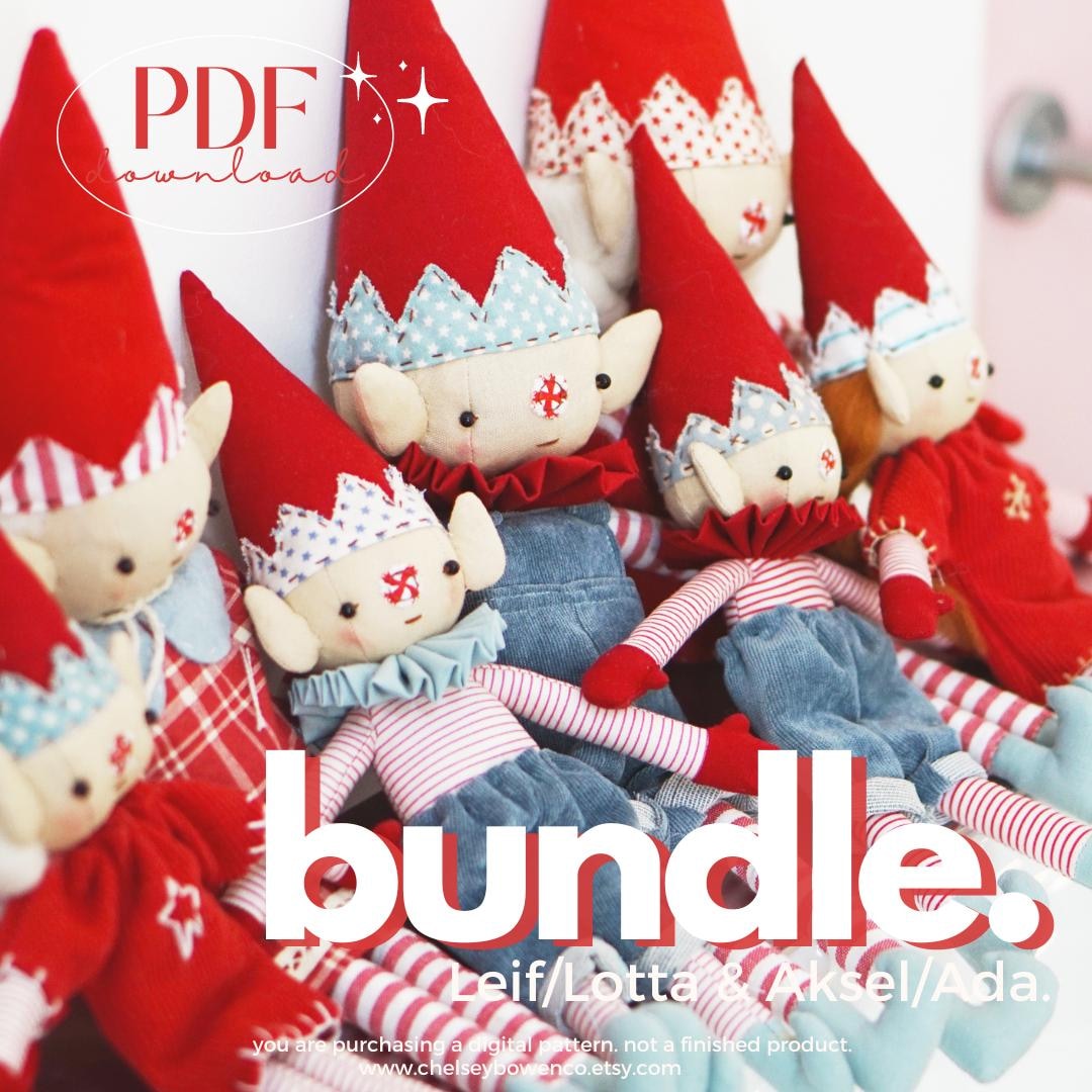 BUNDLE Medium & Magnetic Elf Pattern PDF Pattern Digital Download, Leif ...