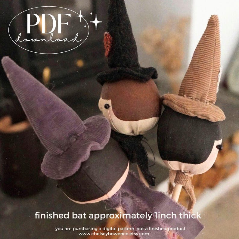 Primitive Witch on a Stick Sewing Pattern: Halloween Decoration (PDF ...