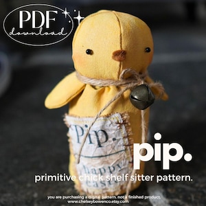 Primitive Easter Chick Shelf Sitter Decoration Pattern PDF - Instant Download &#39;Pip&#39; easter chick long shelf sitter | Simple Prim #3