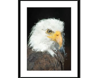 Bald Eagle Portrait | Painterly Wildlife Wall Art | Majestic Bird Decor | American Eagle Print