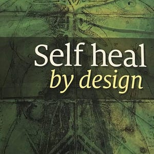 Puede incluir: Un libro titulado Self heal by design de Barbara O'Neill con una cubierta verde que presenta un dibujo lineal anatómico oscuro y complejo de un torso humano. El texto en la parte inferior dice THE ROLE OF MICRO-ORGANISMS FOR HEALTH en letras mayúsculas blancas.
