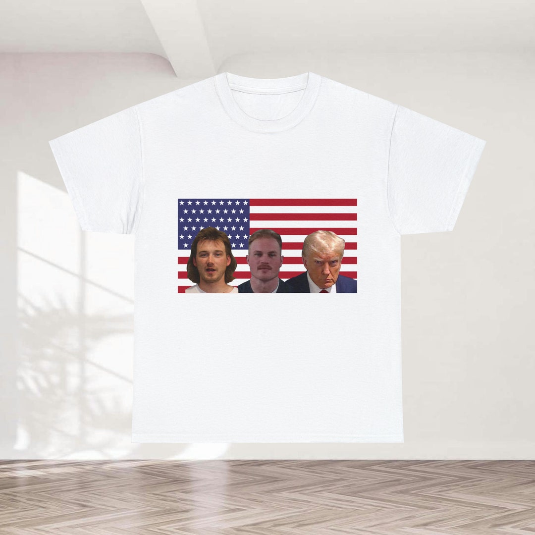 Wallen, Zach Bryan, Donald Trump Mug Shot Unisex Heavy Cotton(09)