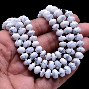 100% Natural Smooth Howlite Quartz Beads Roundelle Beads 8&quot; Inch Strand Awesome Quality Howlite Quartz Beads Roundelle Beads...