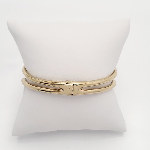 Vintage Alexis Bittar Hinged Cuff Bracelet, Gold … - image 3