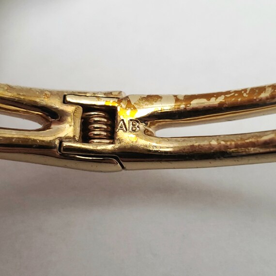 Vintage Alexis Bittar Hinged Cuff Bracelet, Gold … - image 6