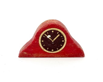 Dollhouse vintage wood  table clock