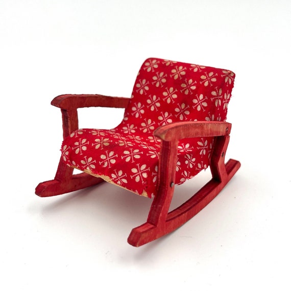 Lundby lerro Red Rocking Chair From 1950 1960s Dollhouse Item Etsy UK