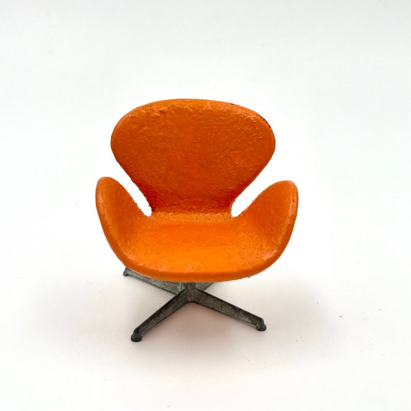 Lundby/Brio Swan chair painted in orange colour  *renovation object*