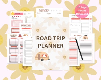 Road Trip Planner, Vacation Planner for road trips to family and vacations. Packing, budgets, vacation journal, destination planning,