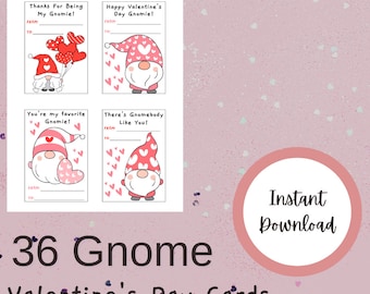 Cartões Gnome do Dia dos Namorados, cartões Gnome fofos para sua sala de aula. Esses cartões de Dia dos Namorados para impressão são ótimos para festas de Dia dos Namorados infantis.