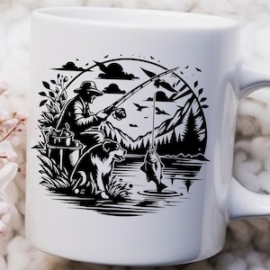Pesca Svg, Pescador pegando, peixe SVG, PNG, Arquivo de Corte Cricut, Pesca Engraçada, Caça Svg, Temporada de Caça, Download Digital, Silhueta