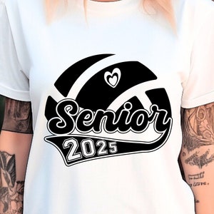 SVG de voleibol para estudiantes de último año de 2025: Diseño de camiseta de la Clase 2025 (Descarga digital)