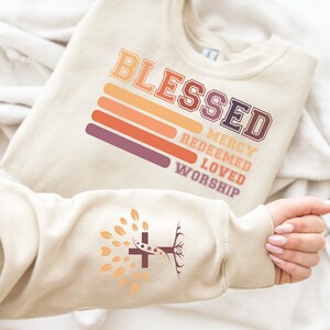 Retro Christian Quotes PNG SVG EPS: Blessed Redeemed Design (Digital Download)