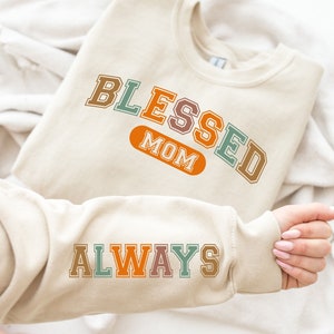 Retro gesegnete Mama SVG PNG EPS, Mama zwart, Mama Vibes svg, Mamaleben svg, Mama Mode svg, Muttertag svg, Mom Shirt svg, Sleeve Mom Design
