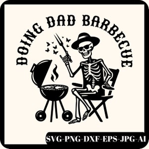 Doing Dad Barbecue Svg PNG, grappig skelet chef vader sublimatie ontwerp, trendy Vaderdag T-shirt mok retro ontwerp voor mannen, cadeau voor papa
