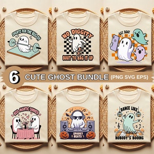 Retro Cute Ghost Svg Bundle, Halloween Cute Ghost Png Bundle, Funny Spooky Vibes Svg Png, Boo Svg, No Diggity, Fall Season Svg Bundle, Eps