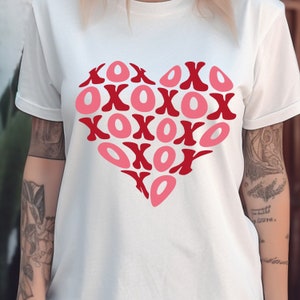 Retro hart XOXO Svg, XOXO Png, Love Heart Svg, Groovy Valentine Svg, hart Svg, golvende tekst Png, Valentijnsdag Svg, Valentines Vibes, Cricut