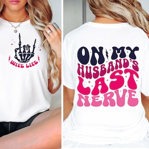 Op de zenuw van mijn man Svg, Png, Wife Life Svg, Wifey Svg, trendy vrouw Svg, sublimatie design, retro golvende tekst Svg, Cricut Cut-bestand, DTF
