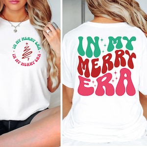Dans My Merry Era Svg, svg de l'ère de Noël, joyeux Noël svg, Noël rétro png, Noël Png, chemise de Noël tendance poche arrière et avant