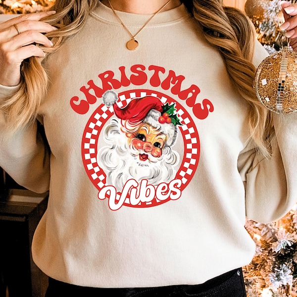 Retro Christmas Png, Vintage Christmas Png, Retro Santa png, Christmas png, Christmas Vibes Sublimation file Shirt Design, Digital download