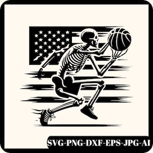 Svg de maillot de basket-ball squelette des États-Unis, Svg de joueur de basket-ball squelette, Svg du jour du match, Svg de la saison de basket-ball, Svg du drapeau des États-Unis de basket-ball, Png