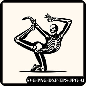Skeleton Gymnast SVG: Tumbling Cheerleading Cut Files (Digital Download)
