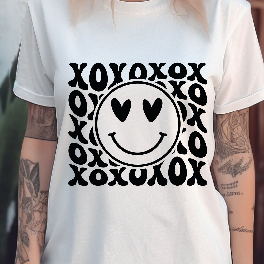 Love Happy Face SVG, XOXO Svg, Love Heart Svg, Heart Eyes Happy Face ...