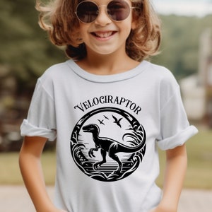 Clipart de dinosaurio, Velociraptor Svg, PNG, Diseño de sublimación de Dinosaur Svg, Silueta, Dinosaur Svg, Diseño de camiseta infantil, Descarga digital, Cricut