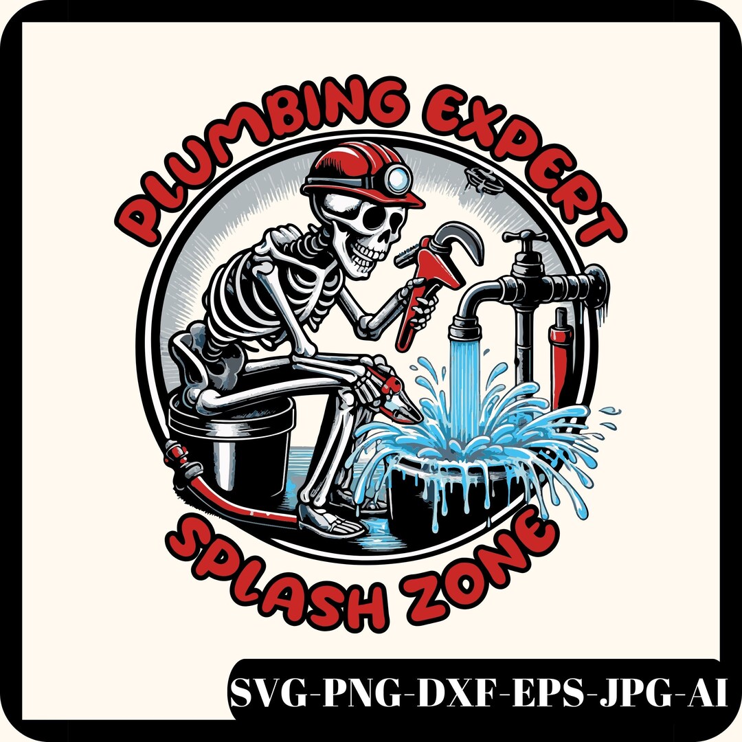 Funny Skeleton Plumber Dad SVG PNG: Father's Day Design (digital ...