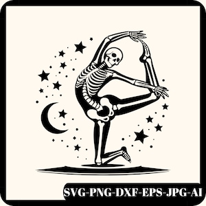 Skeleton Gymnast SVG: Gymnastics Silhouette, Tumbling Cheerleading (Digital Download)