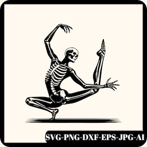 Skeleton Gymnast SVG: Tumbling Cheerleading Cut Files (Digital Download)