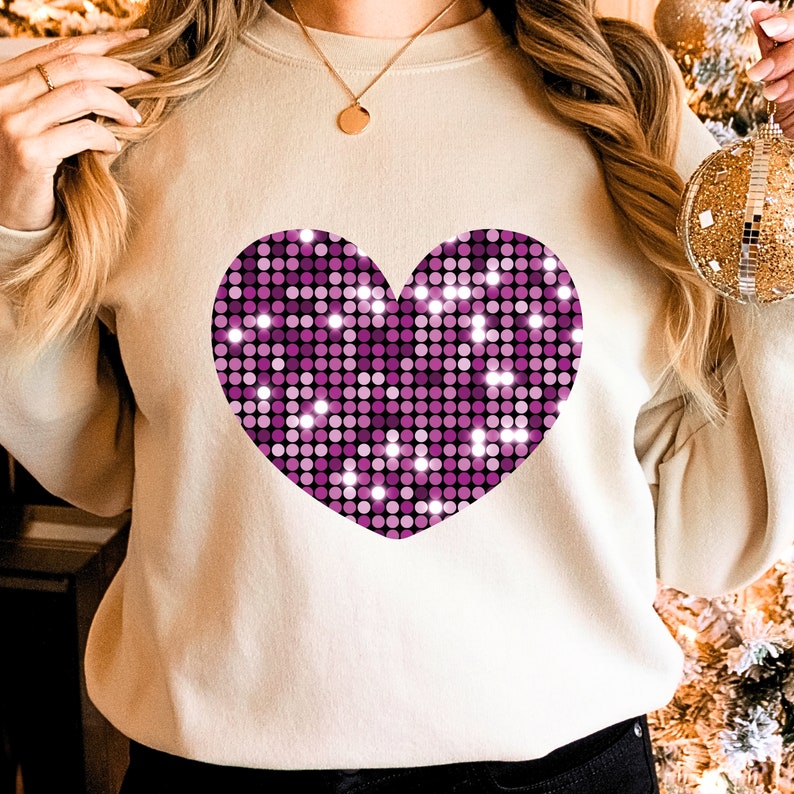 Pink Sequin Heart Png Designs, Valentines Day Png, Sequin Png Designs ...