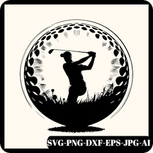 Golf Silhouette, Golfing SVG, Golfer svg, Golf Ball svg, Golf Club svg, Golf Player svg, Sports, Golfing Cut Files, Cricut, Dxf, Png, Svg