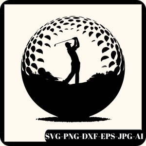 Golf Silhouette, Golfing SVG, Golfer svg, Golf Ball svg, Golf Club svg, Golf Player svg, Png, Dxf, Svg, Golfing Cut Files, Cricut, Sports